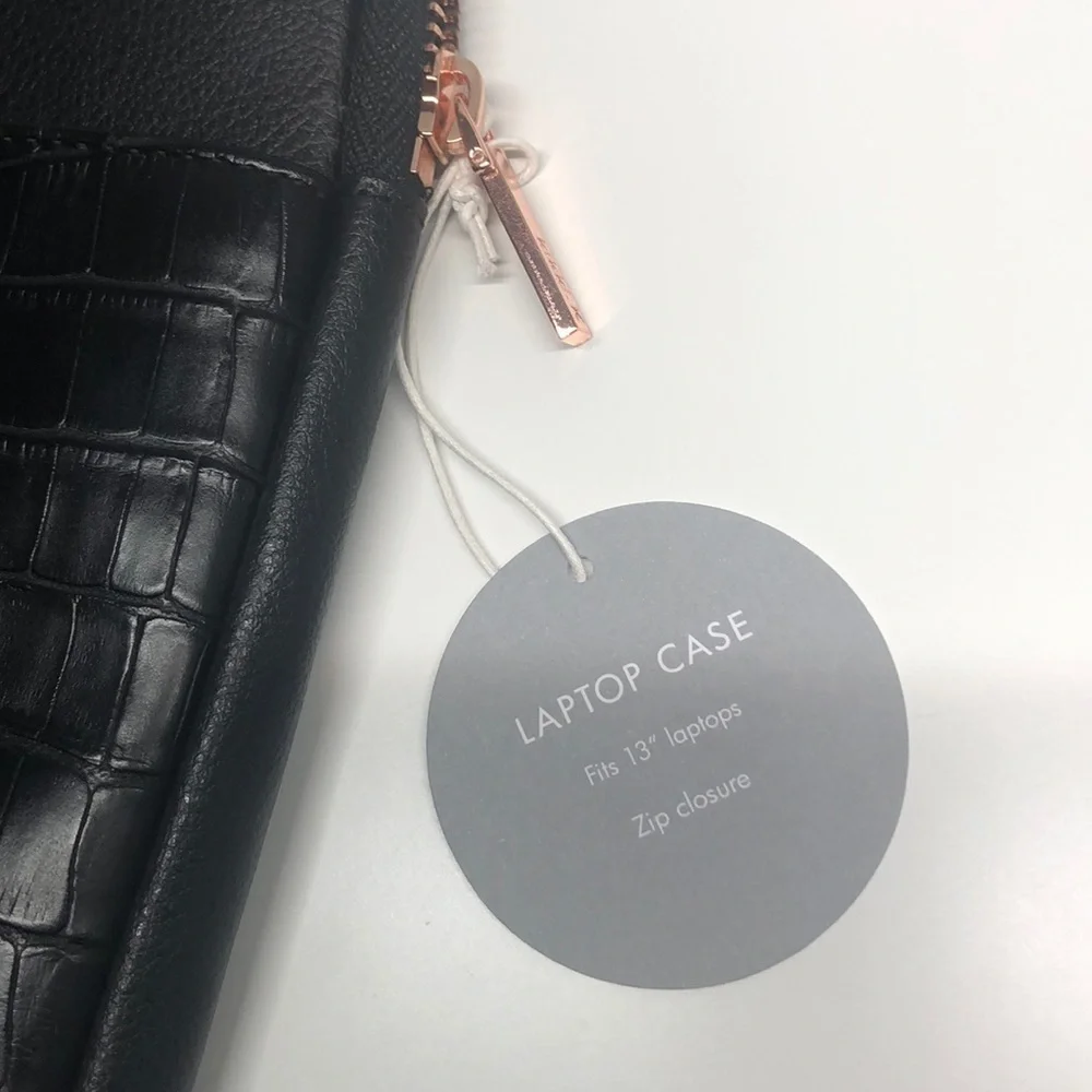 Kikki.K 13” Black Croc Leather Laptop Case